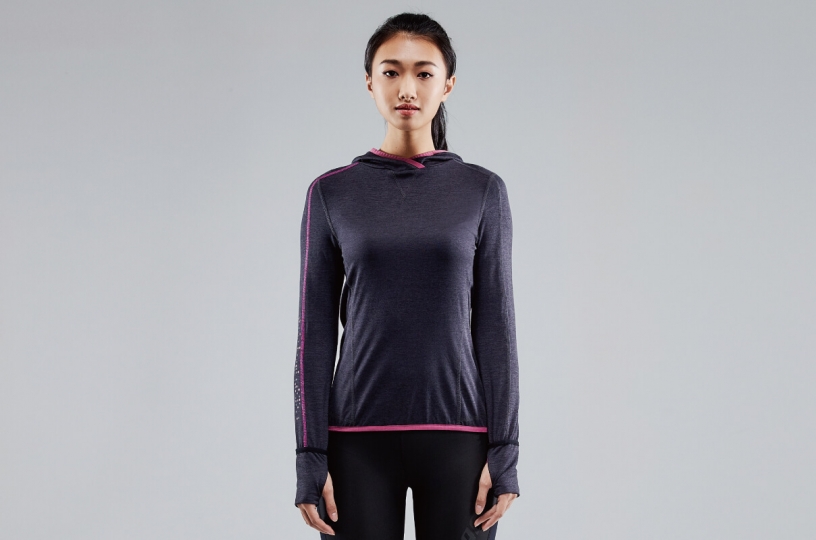 CROSSOVER NECK RUNNING HOODIE WOMEN 