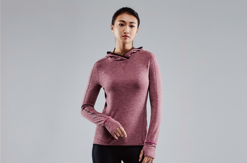 CROSSOVER NECK RUNNING HOODIE WOMEN  