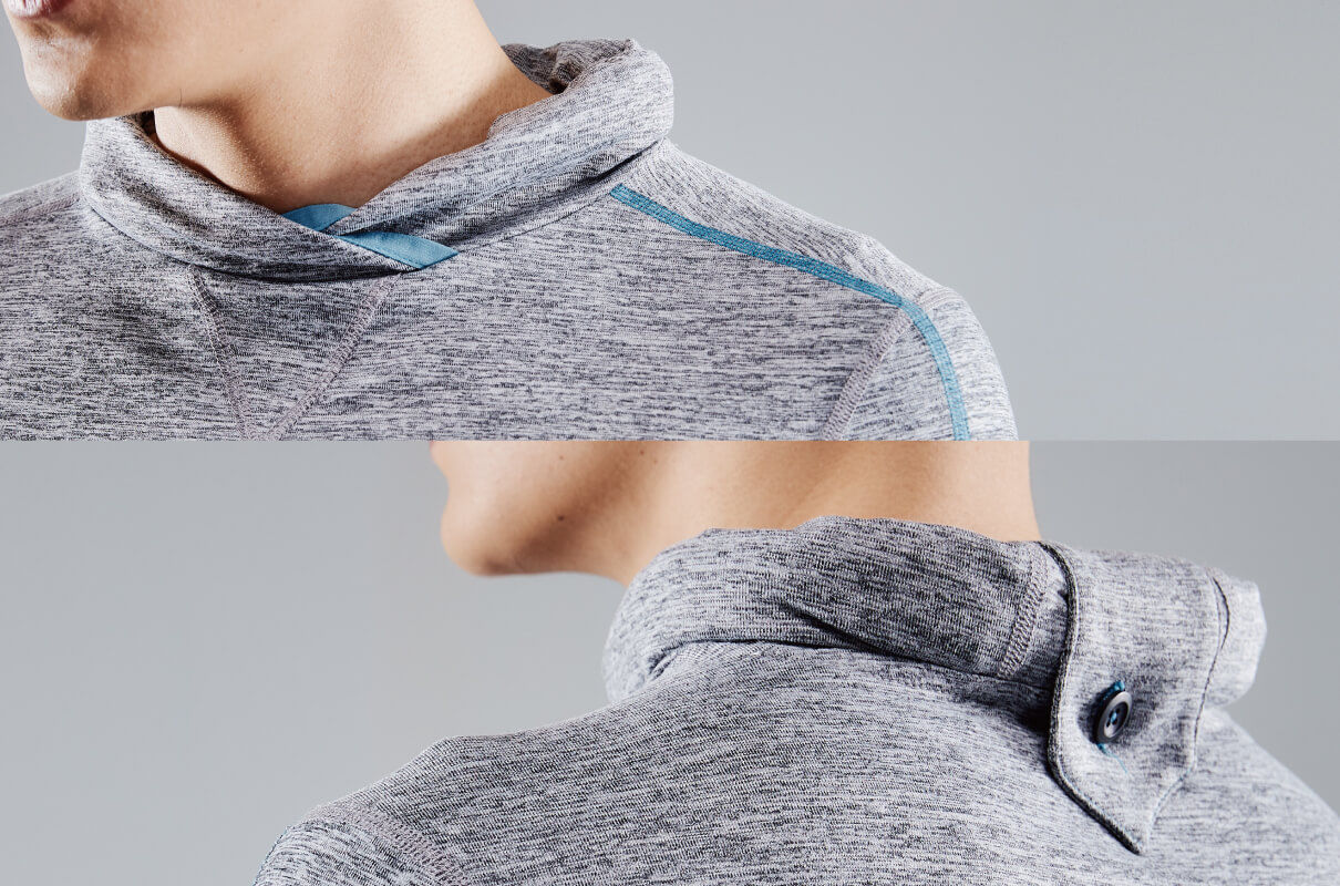 CROSSOVER NECK RUNNING HOODIE MEN 