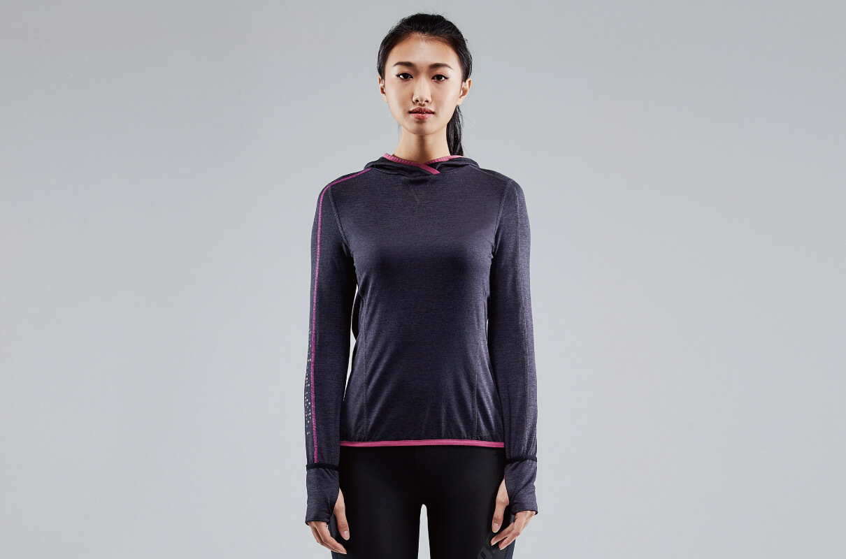 CROSSOVER NECK RUNNING HOODIE WOMEN