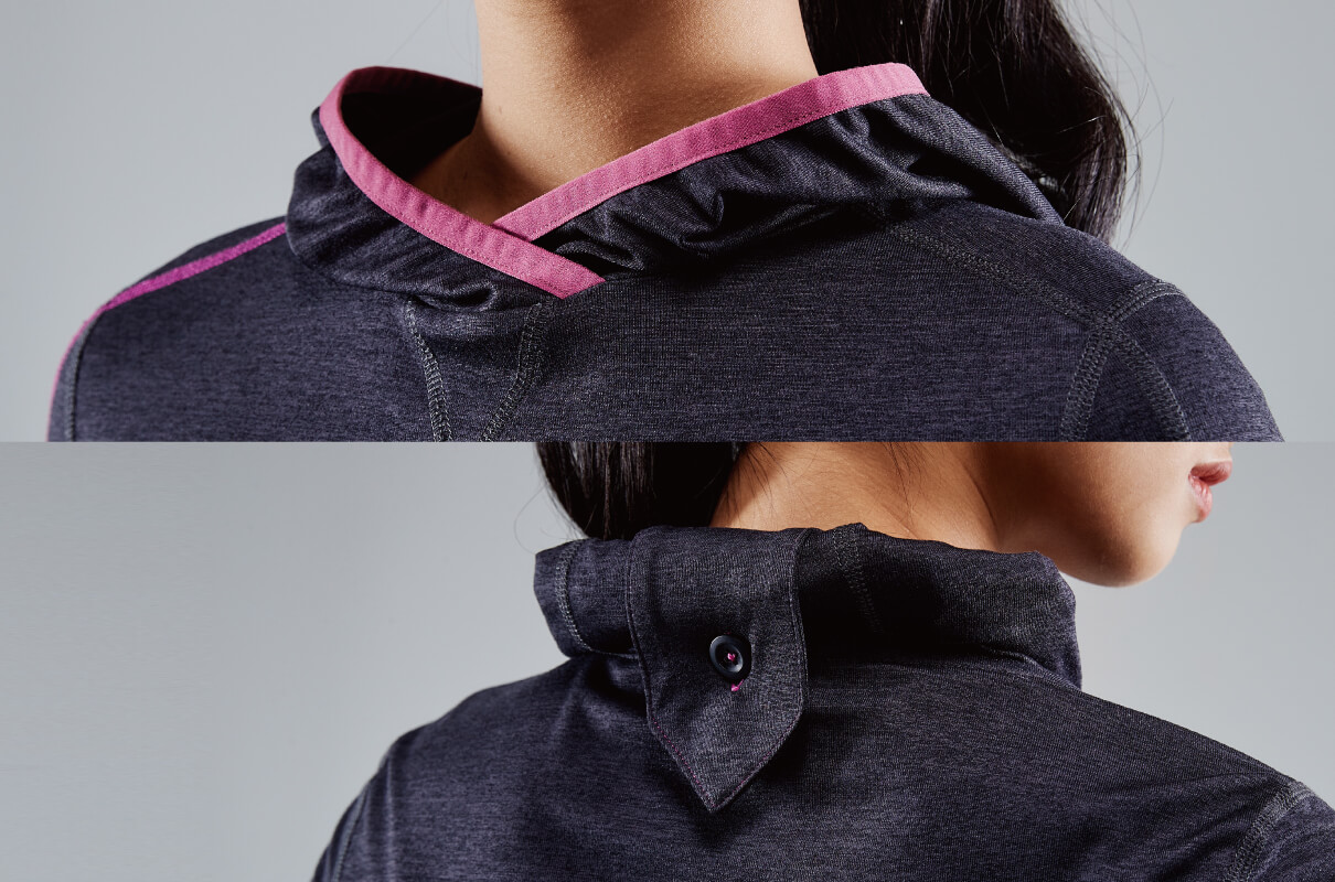 CROSSOVER NECK RUNNING HOODIE WOMEN